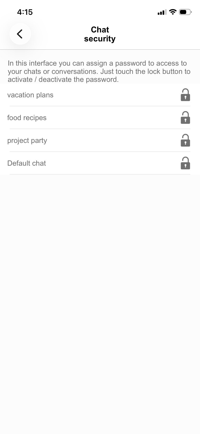 Ajustes de seguridad del chat